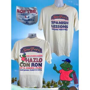 VINTAGE 90s Senor Frogs Hazlo Con Ron Single Stitch Shirt XL